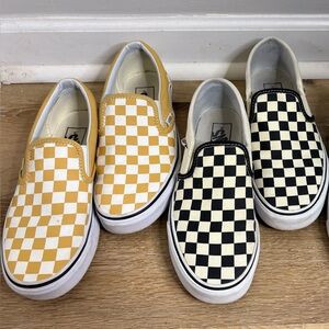 Vans BUNDLE of 2 Classic Slip-On Skateboarding Sneakers in Checkered Print